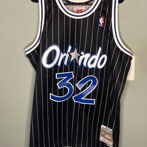 Mitchell & Ness Black Pinstripe Hardwood Classics Jersey